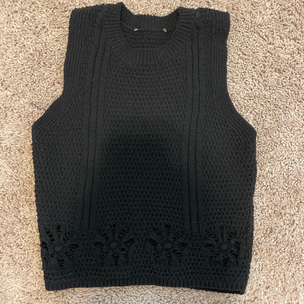 Zara Black Crochet Tank Top